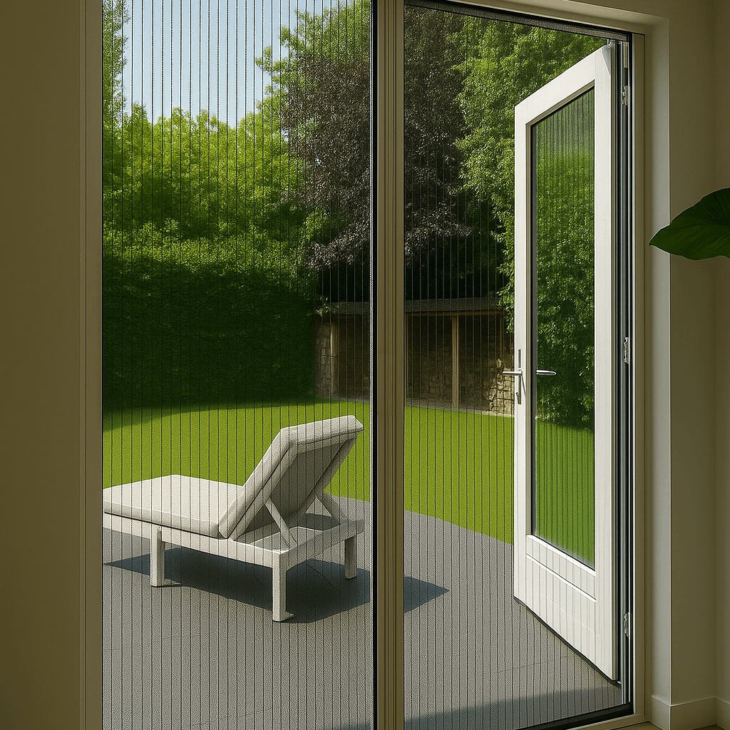 Plissee Fliegengitter Terrassentür – Insektenschutz nach Maß, ohne Bohren montierbar