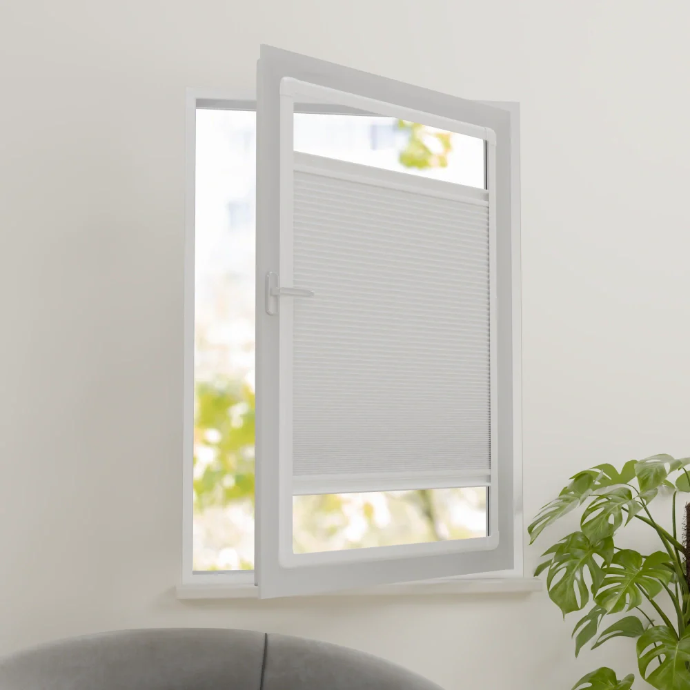 Plissee ohne Bohren nach Maß | Verdunkelnd Weiß | Easyclick