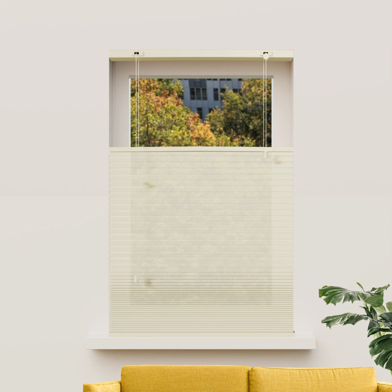 Plissee nach Maß Wabenstruktur - Halbtransparent - Creme