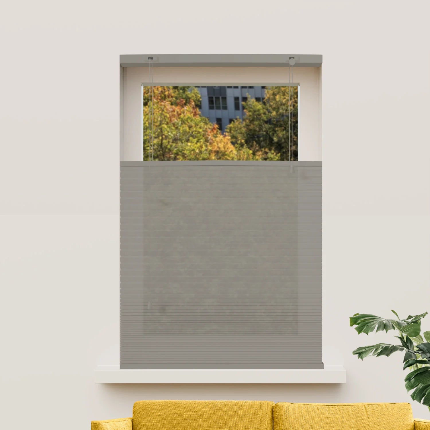 Plissee nach Maß Wabenstruktur - Halbtransparent - Grau