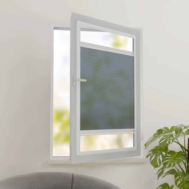 Plissee ohne Bohren nach Maß | Halbtransparent Blau | Easyclick