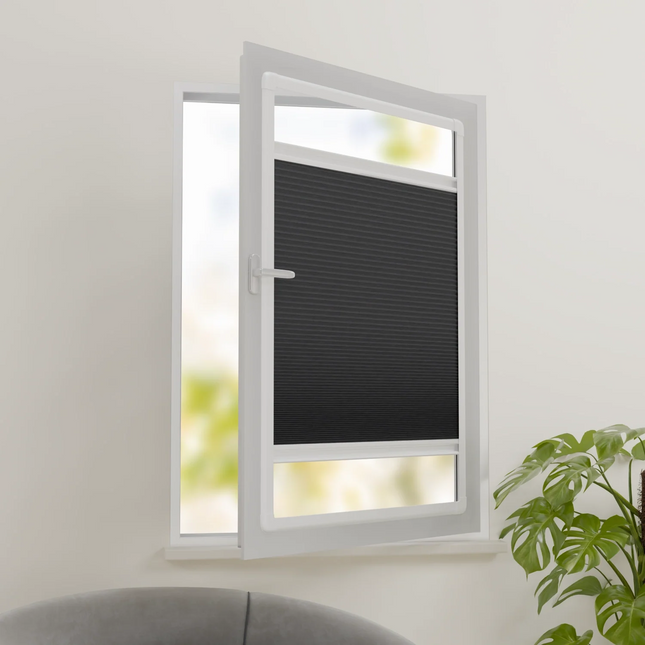 Plissee ohne Bohren nach Maß | Verdunkelnd Dunkelgrau | Easyclick