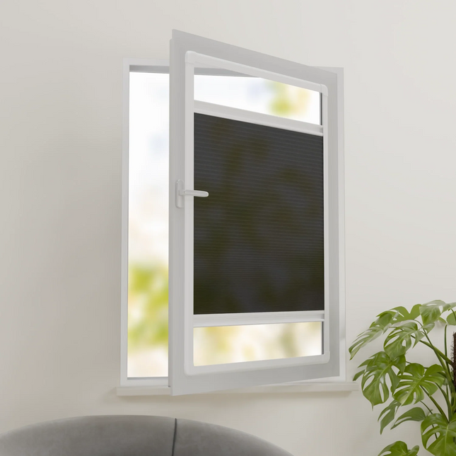 Plissee ohne Bohren nach Maß | Halbtransparent Schwarz | Easyclick