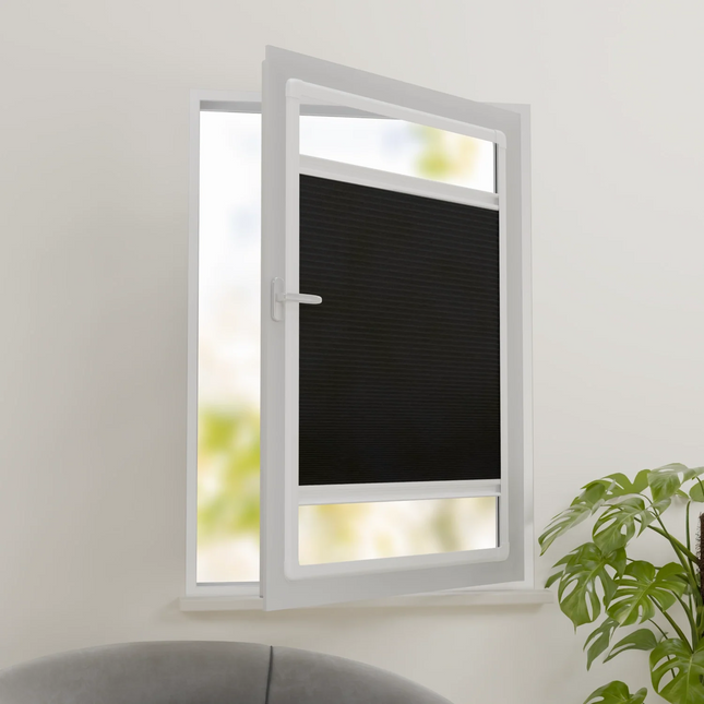 Plissee ohne Bohren nach Maß | Verdunkelnd Schwarz | Easyclick