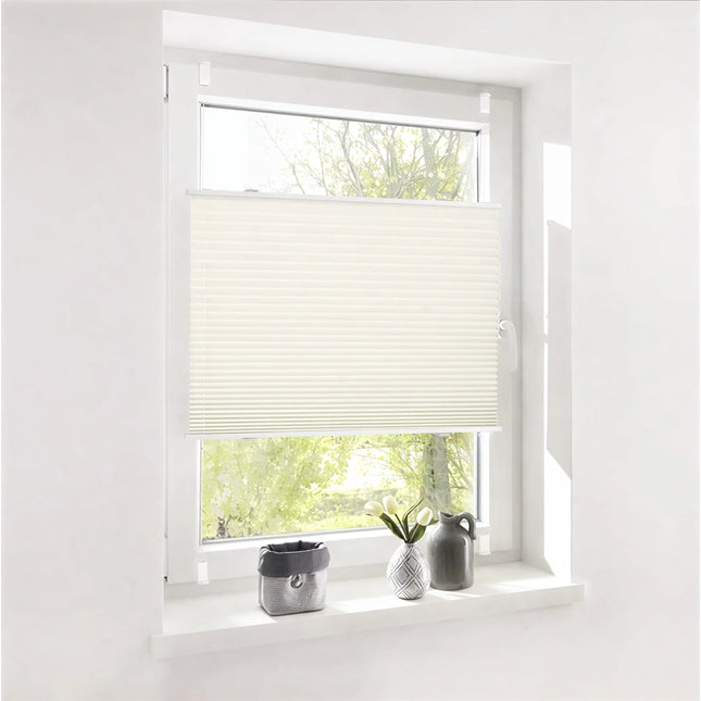 Plissee ohne bohren nach maß Klemmfix - Zum klemmen - Beige