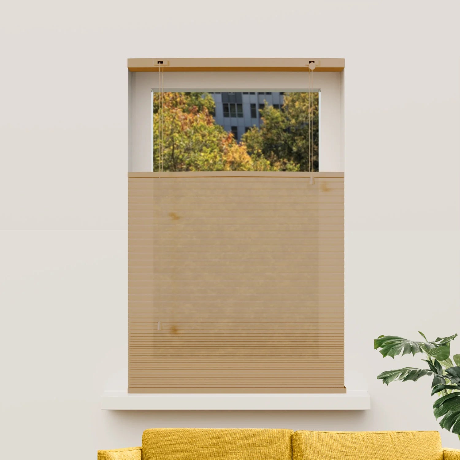 Plissee nach Maß Wabenstruktur - Halbtransparent - Braun