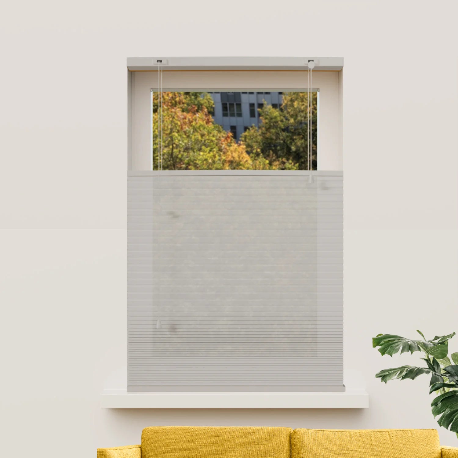 Plissee nach Maß Wabenstruktur - Halbtransparent - Hellgrau