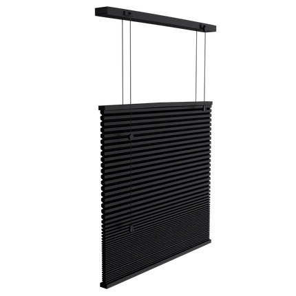 Plissee nach Mass Wabenstruktur - Halbtransparent - Schwarz