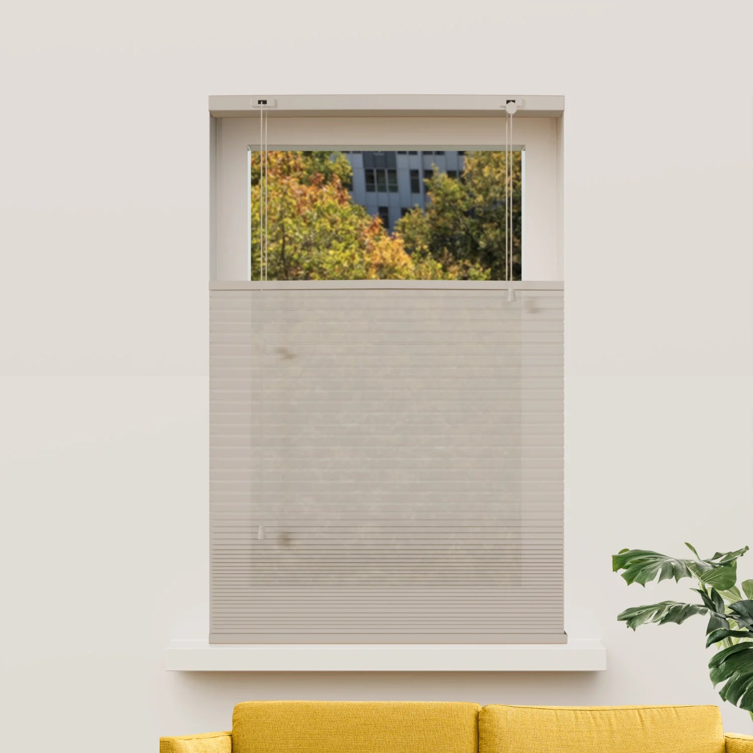 Plissee nach Maß Wabenstruktur - Halbtransparent - Beige