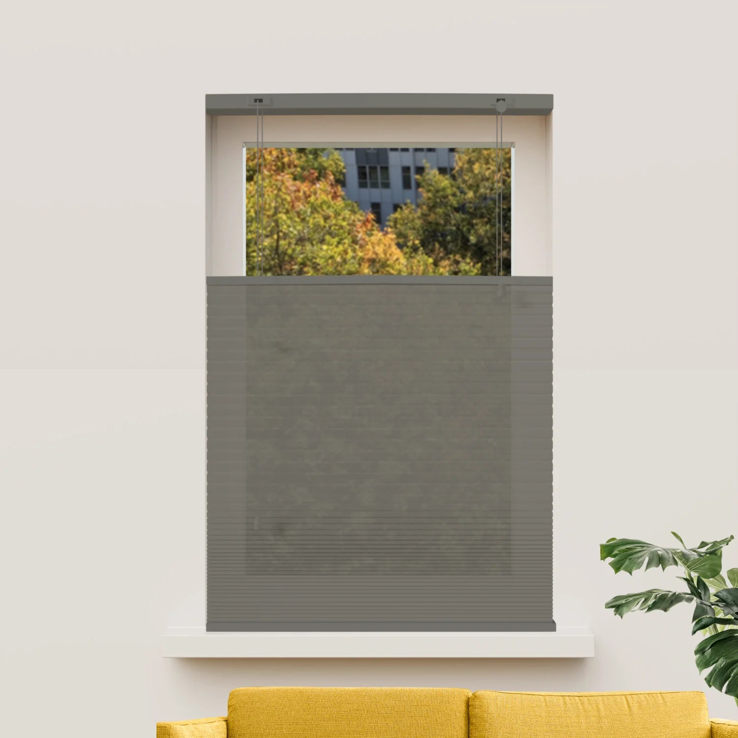 Plissee nach Maß Wabenstruktur - Halbtransparent - Anthrazit