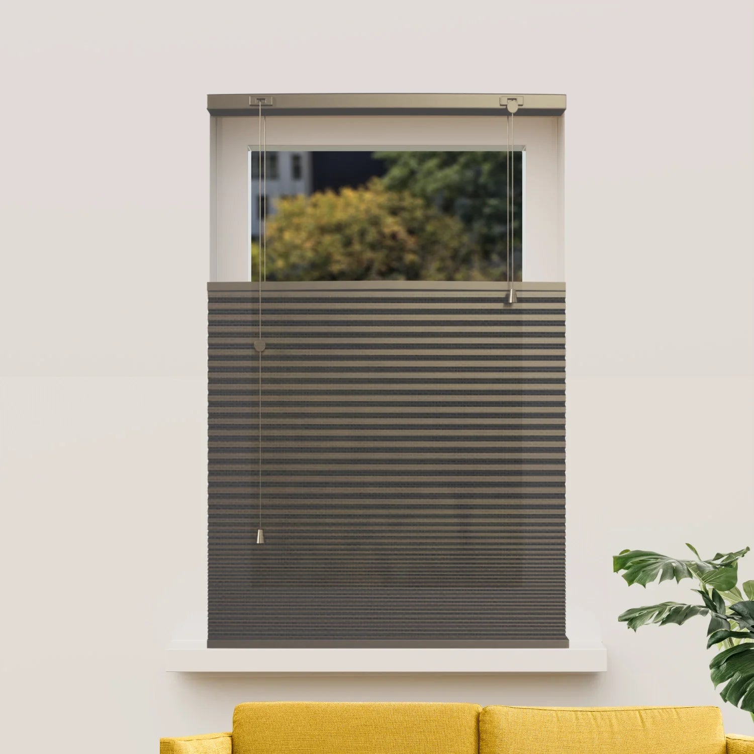 Plissee nach Maß Wabenstruktur - Halbtransparent - Gold