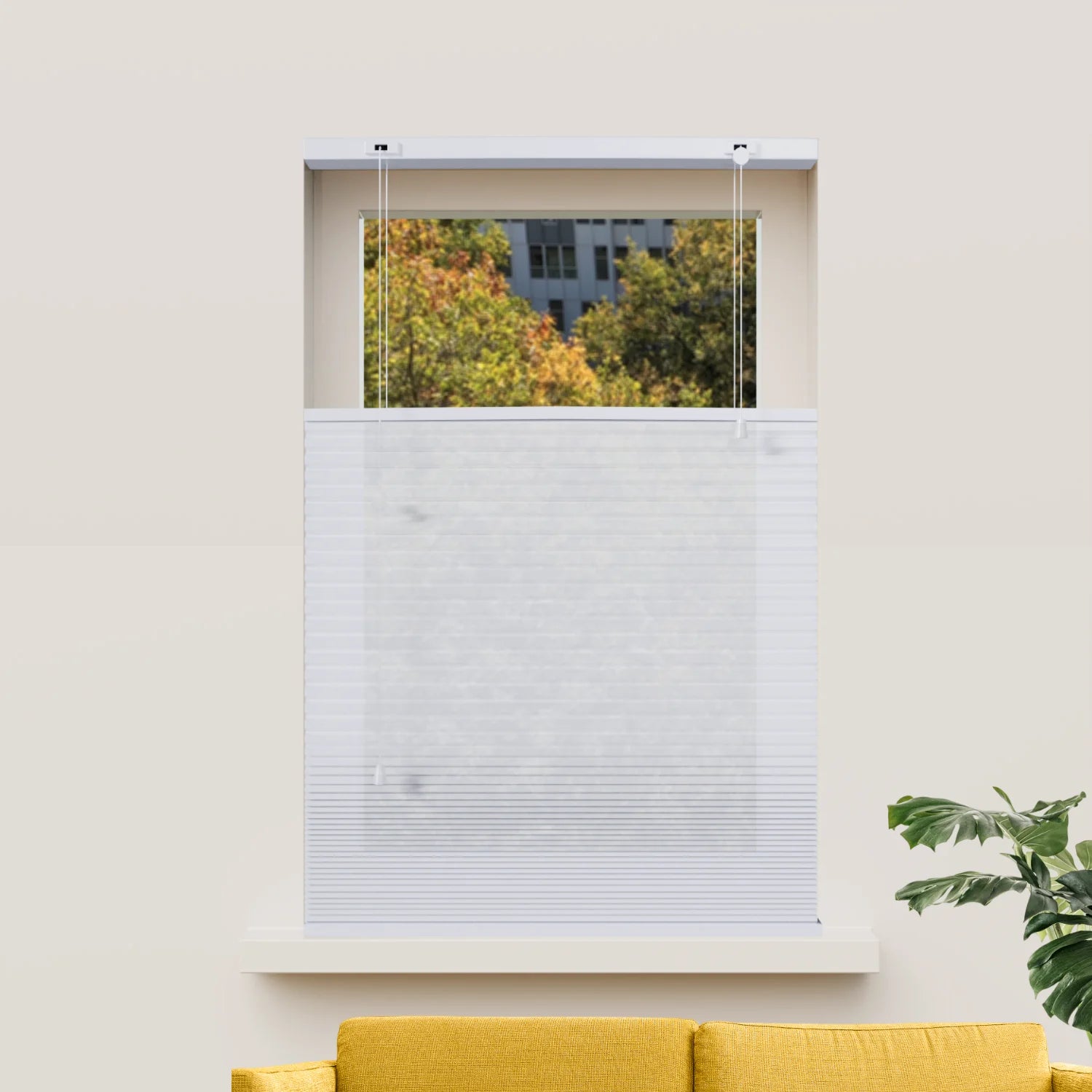 Plissee nach Maß Wabenstruktur - Halbtransparent - Weiß